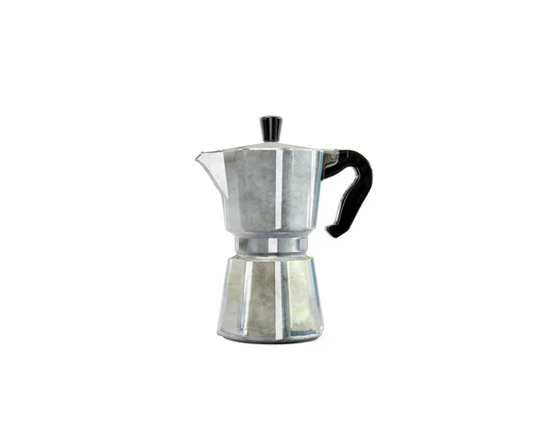 Vintage coffee pot on a white background. 3D rendering — Stock Photo, Image