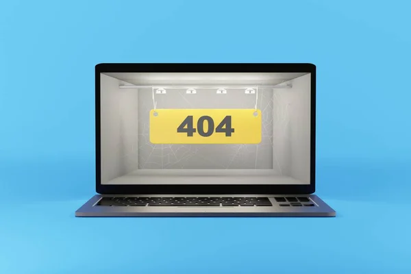 404 - texto en la pantalla del ordenador. renderizado 3d . — Foto de Stock
