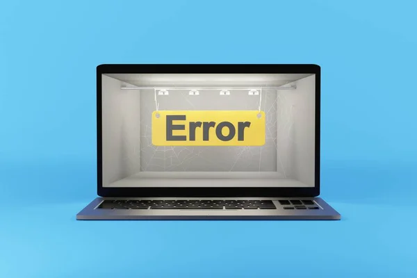 Error - text on the computer screen. 3d rendering. — Stock Photo, Image