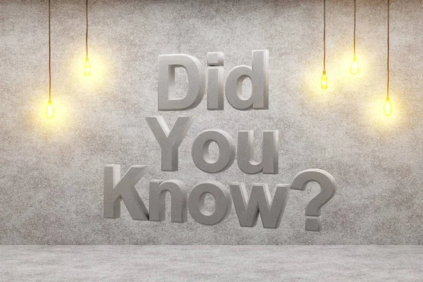 Did you know? on a loft background. 3d rendering. — Stock Photo, Image