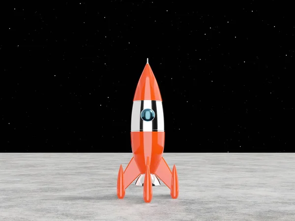 Space rocket - a concept of success, leadership, startup, rivalry. 3D rendering. — Stock Photo, Image