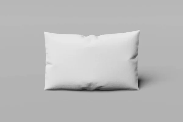 Almohada mocap rectangular blanca sobre fondo gris. Renderizado 3D . —  Fotos de Stock