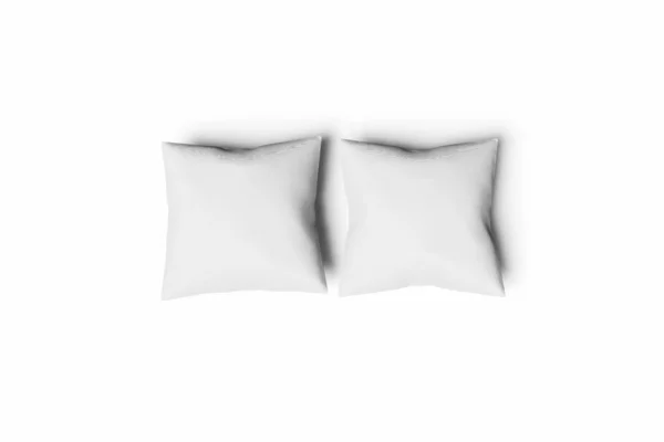 Almohada cuadrada blanca sobre fondo blanco. Renderizado 3D . —  Fotos de Stock