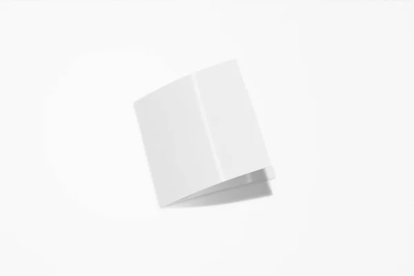 Mockup square booklet, brochure, invitation isolated on a white background with soft cover and realistic shadow. 3D rendering. — Stock Photo, Image