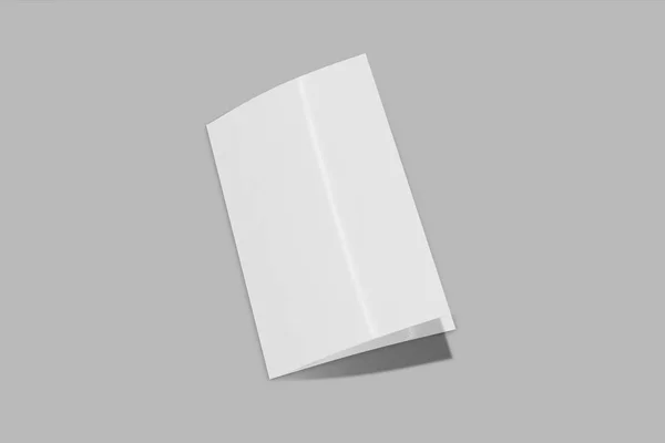 Mockup függőleges füzet, prospektus, meghívó elszigetelt szürke háttér puha fedél és reális árnyék. 3D-leképezés. — Stock Fotó