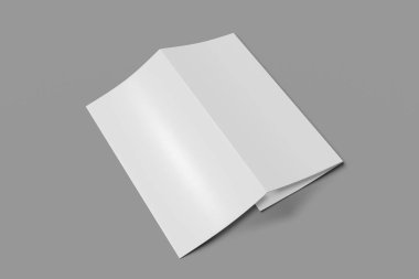 Üç kat kitapçık mockup gri bir arka plan üzerinde kapalı. 3d render
