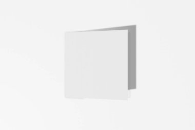 Mockup kare kitapçık, broşür, davet sert kapak ve gerçekçi gölge ile beyaz bir arka plan izole. 3d render.