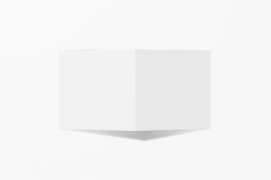 Mockup kare kitapçık, broşür, davet sert kapak ve gerçekçi gölge ile beyaz bir arka plan izole. 3d render.