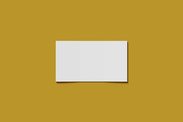 Sarı arka planda boş iş veya ad kartı yla ilgili sahtecilik. 3d render — Stok fotoğraf