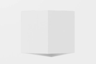 Mockup dikey kitapçık, broşür, davet sert kapak ve gerçekçi gölge ile beyaz bir arka plan üzerinde izole. 3d render.