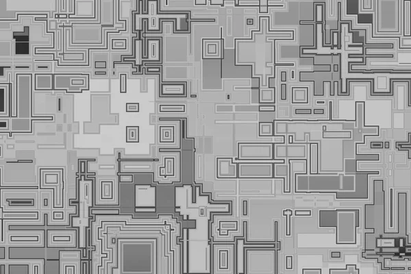 Teknisk struktur vita och svarta linjer och block. Sci-fi design bakgrund interiör fotostudio. 3d-konvertering — Stockfoto