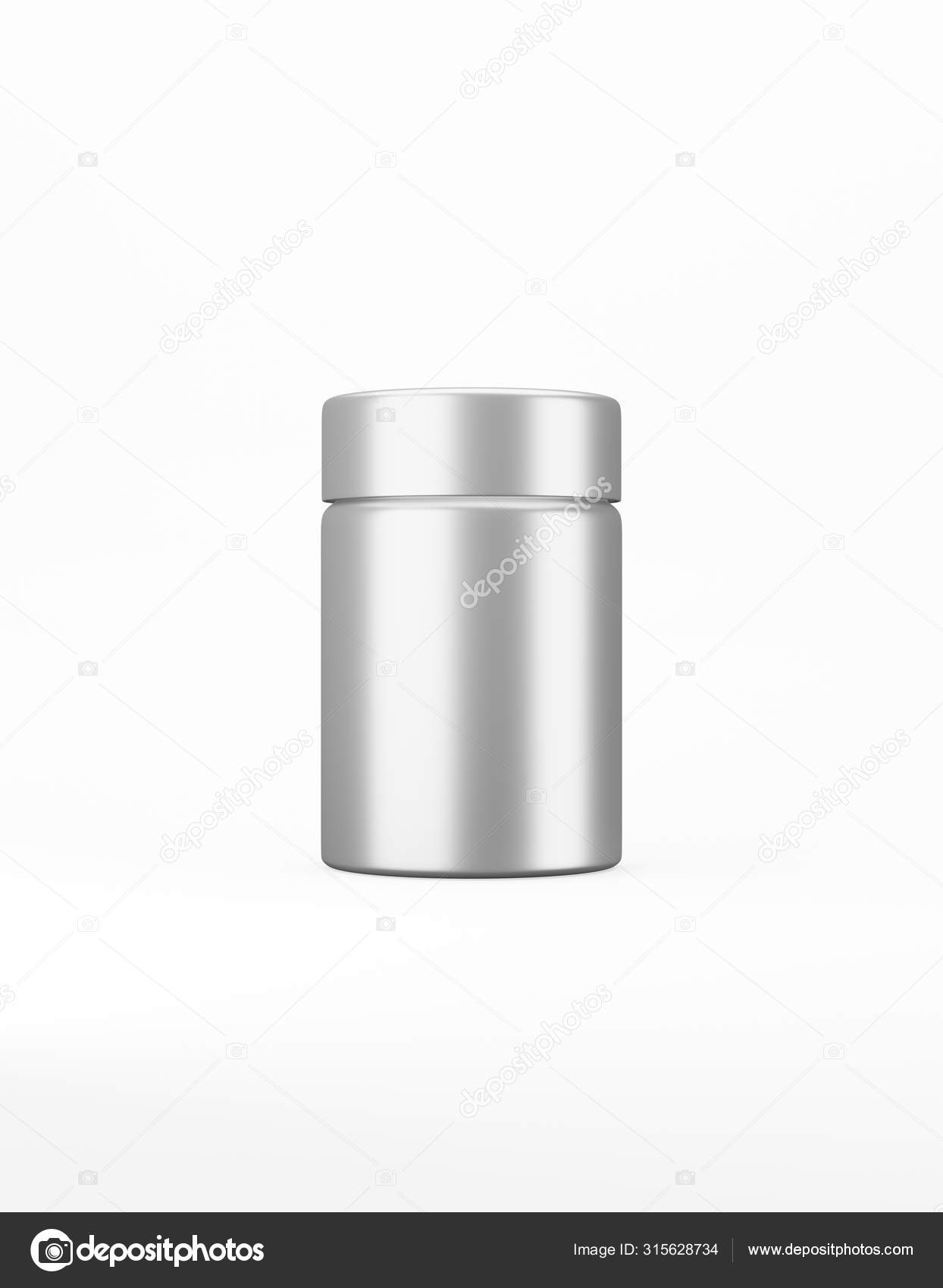 Download Middle Metal Jar With Lid Mockup On A White Background Template Packaging Food Cosmetics Chemistry 3d Rendering Stock Photo Image By C Photolas 315628734