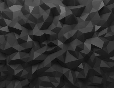 3D soyut çokgen yüzeyi siyaha boyuyor. Düşük polimer arka plan, pürüzsüz dalgalı hareket animasyonu. En küçük geometrik tasarım.