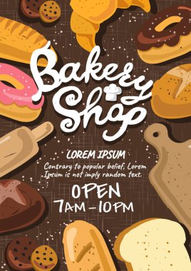 Pastane tatlı afişi afiş taşıyıcı çizim tasarımı arka planı 