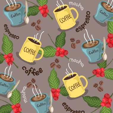kahve desenli vektör çizim arka planı 
