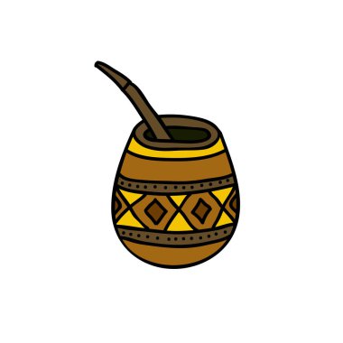 Yerba mate çay doodle simgesi