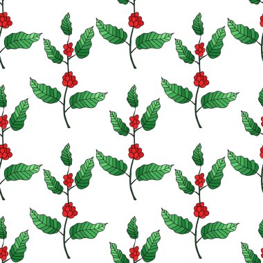 kahve ağacı sorunsuz doodle desen
