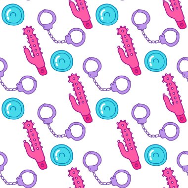 seks oyuncakları seamless modeli doodle