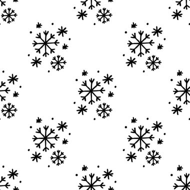 Kar taneleri doodle seamless modeli