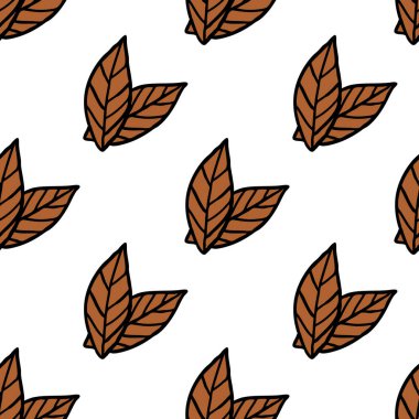 Tütün yaprakları sorunsuz doodle desen
