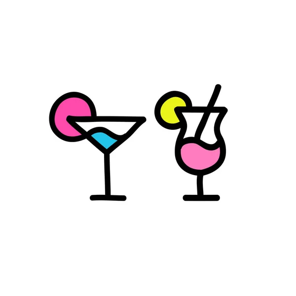 Autocollant Icône Doodle Cocktail — Image vectorielle