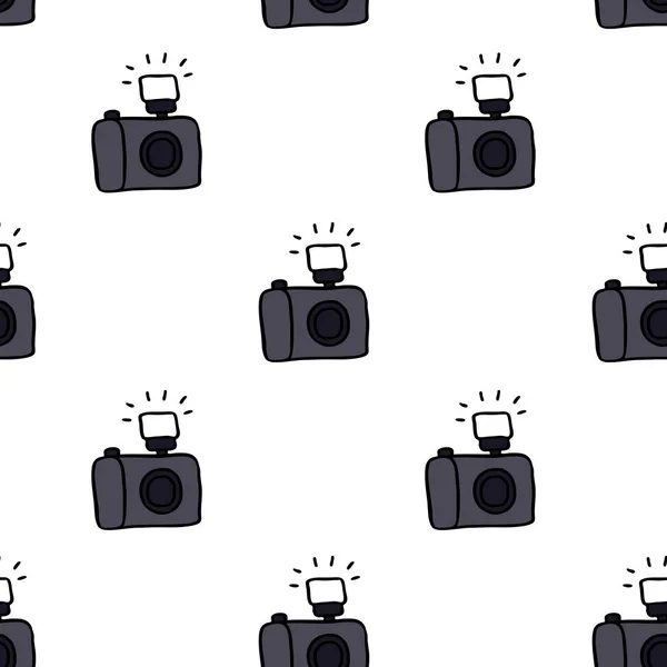 Fotocamera Modello Doodle Senza Soluzione Continuità — Vettoriale Stock