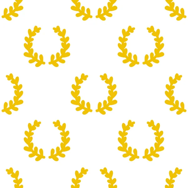 Laurel Wreath Seamless Doodle Pattern — Stock Vector