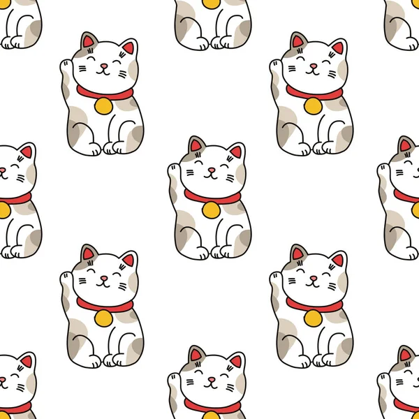 Maneki neko kusursuz karalama deseni