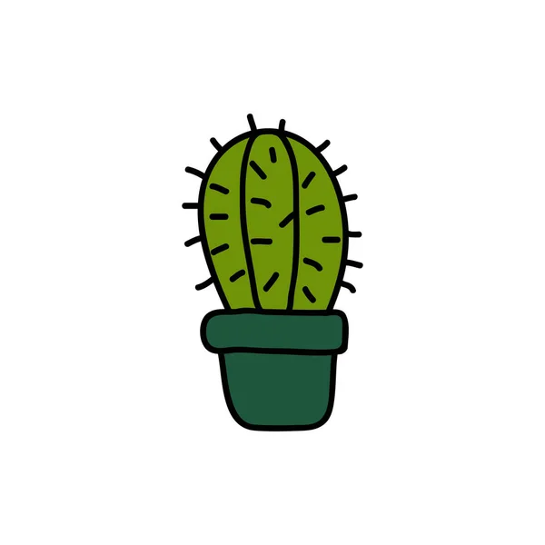 Cactus Doodle Färgikonen — Stock vektor