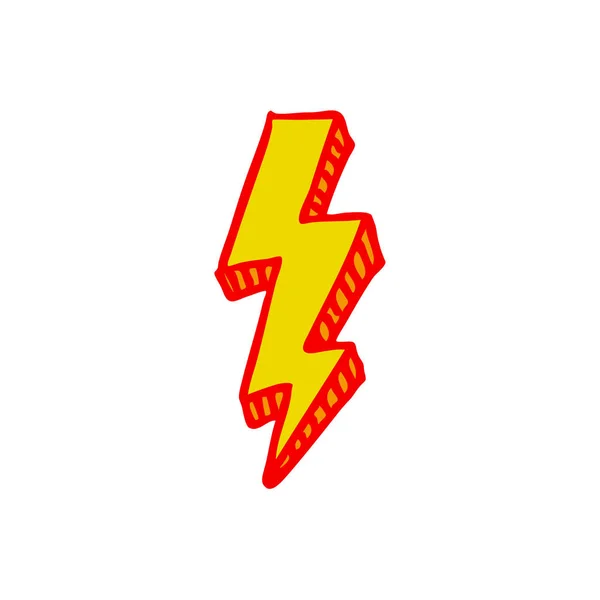 Lightning Doodle Color Icon — Stock Vector