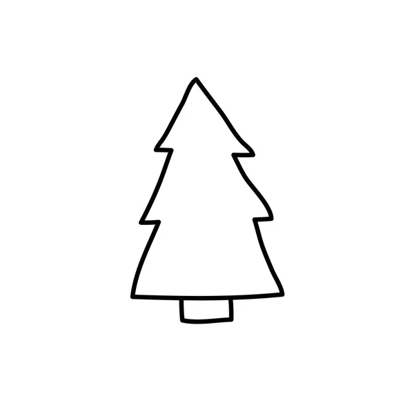 Christmas Tree Doodle Icon — Stock Vector