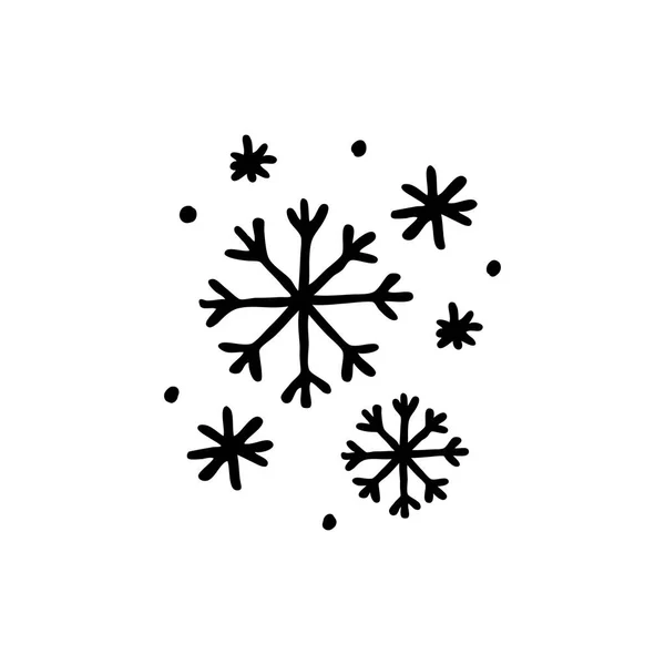 Schneeflocken Doodle Linie Symbol — Stockvektor