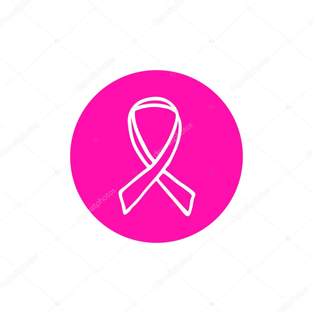 breast cancer awareness ribbon doodle icon