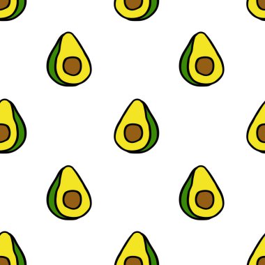 Avokado sorunsuz doodle desen