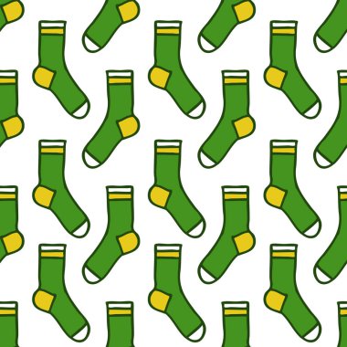 Çorap tasarım fon doodle. Ayakkabı komik nesneleri çizim. sorunsuz doodle desen