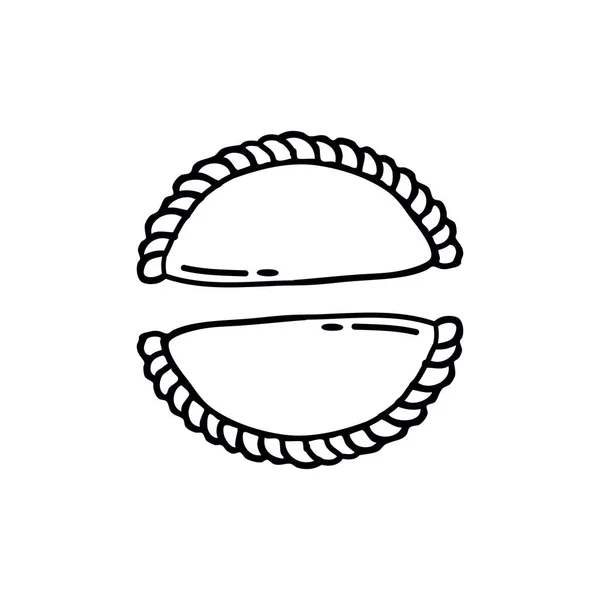 Empanada. doldurulmuş ekmek veya pasta pişmiş ya da Latin Amerika'nın birçok ülkesinde kızarmış. Doodle simgesi