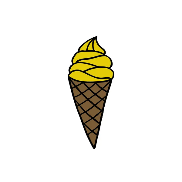 Ice Cream Doodle Ikona — Stockový vektor