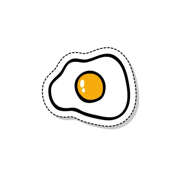 Huevos Revueltos Garabato Icono — Vector de stock