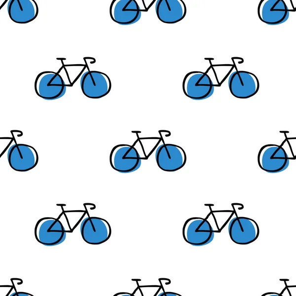 Patrón Garabato Sin Costura Bicicleta — Archivo Imágenes Vectoriales