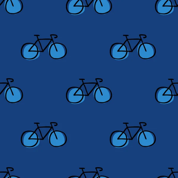 Vélo Sans Couture Motif Doodle — Image vectorielle