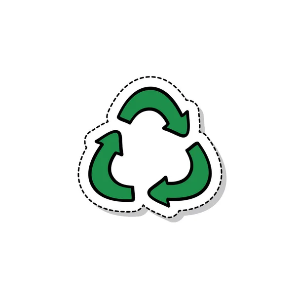 Recykling Symbol Doodle Ikona — Wektor stockowy