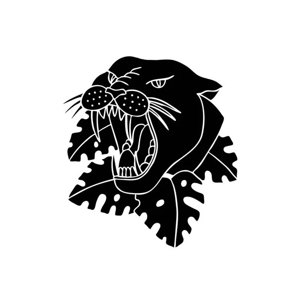 Традиционная Вспышка Татуировки Пантеры — стоковый вектор
