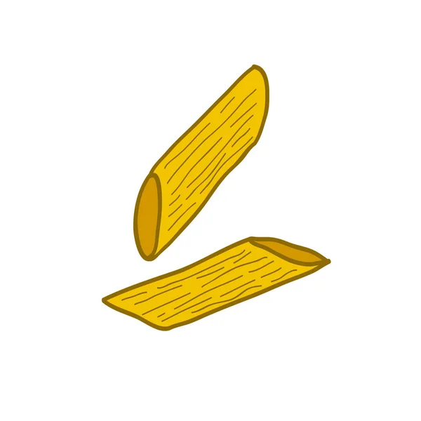 Pasta Penne Doodle Icon — Stock Vector
