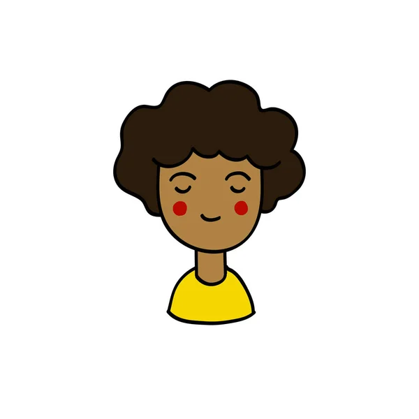 Dziewczyna Avatar Doodle Ikona — Wektor stockowy