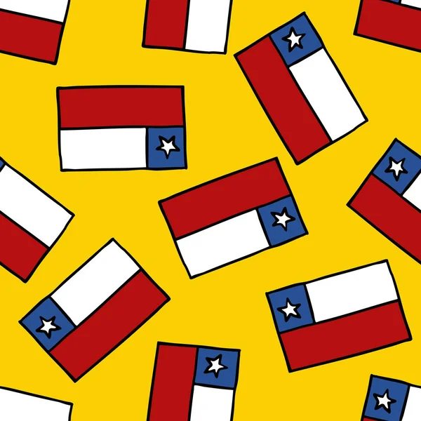 Bandera Chile Patrón Garabato Sin Costuras — Archivo Imágenes Vectoriales