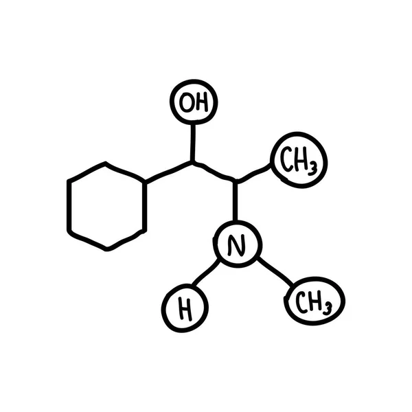 Formule Éphédrine Icône Doodle — Image vectorielle