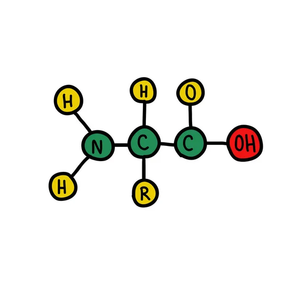 Formule Protéique Icône Doodle — Image vectorielle