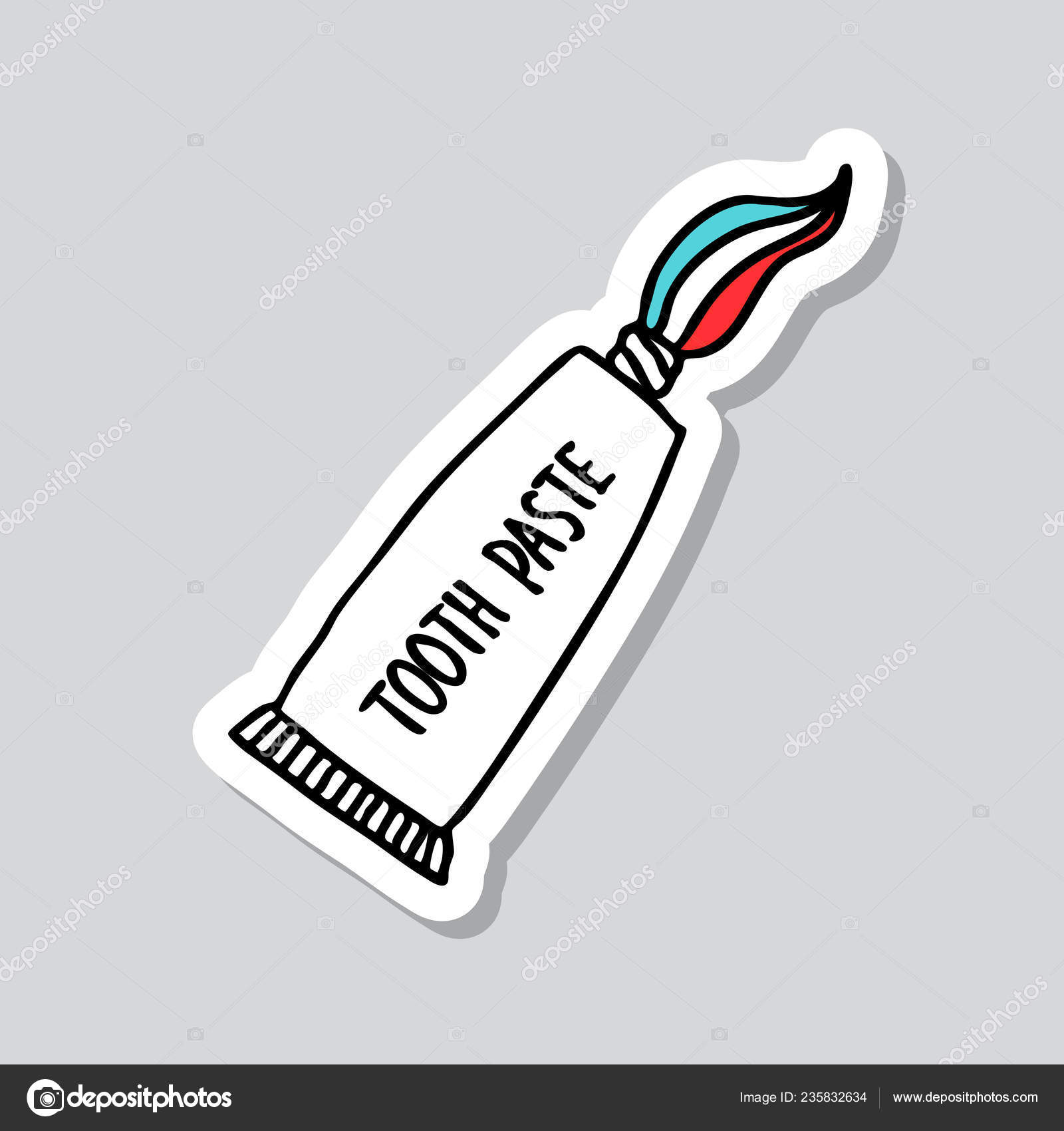 Toothpaste Sticker Doodle Icon Stock Vector Image by ©pani_chernous ...