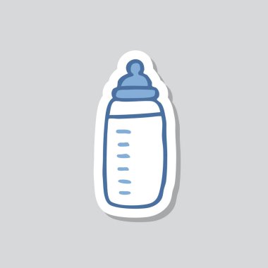 biberon meme doodle etiket simgesi