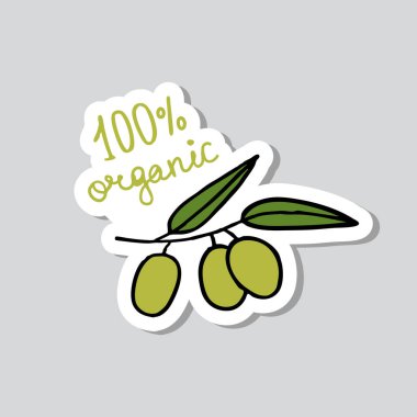 Zeytin doodle etiket simgesi